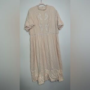 Salt by Roolee Beige Maxi Dress with Embroidered Details